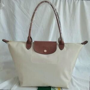 NEW Longchamp Le Pliage Small Tote - Cream Nylon Travel Bag